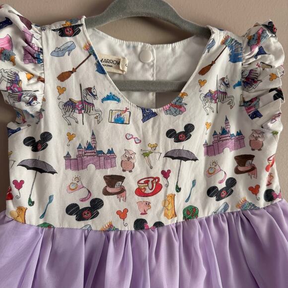 Pistol and Arrow Handmade Disney Print Magic Kingdom Dress Size 3 - Picture 3 of 8